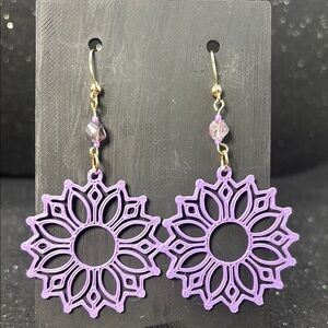 Purple Mandala Earrings